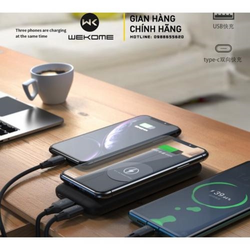 Sạc Dự Phòng WP-133 Dung Lượng 10.000mah, Tích Hợp Công Nghệ Sạc Không Dây, Sạc Nhanh Tiêu Chuẩn PD