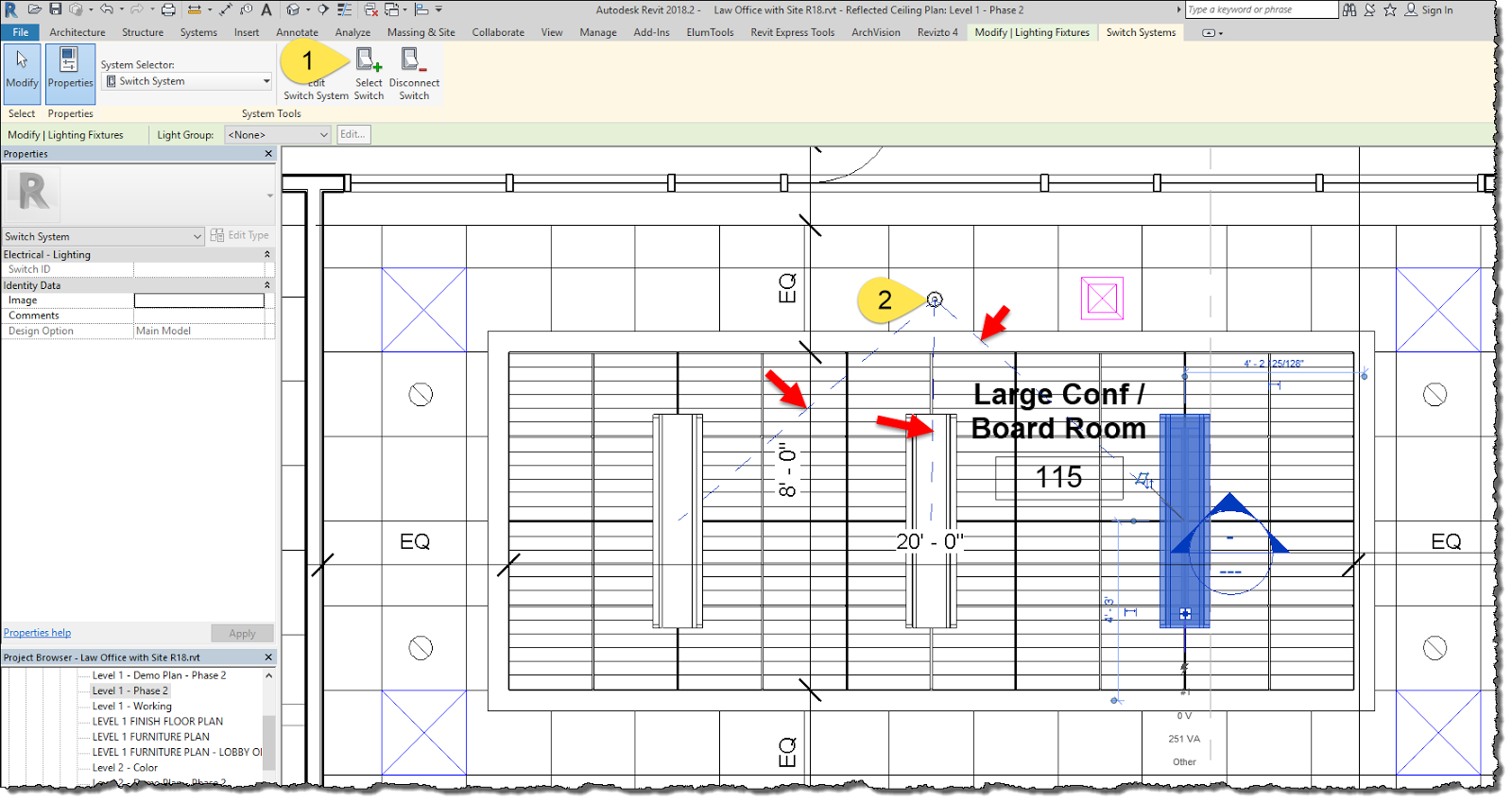 BIM Chapters Revit Lighting Fixtures; Switching