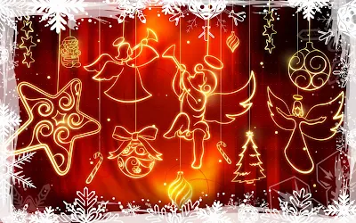 Papel de Parede Enfeites e Anjos de Natal