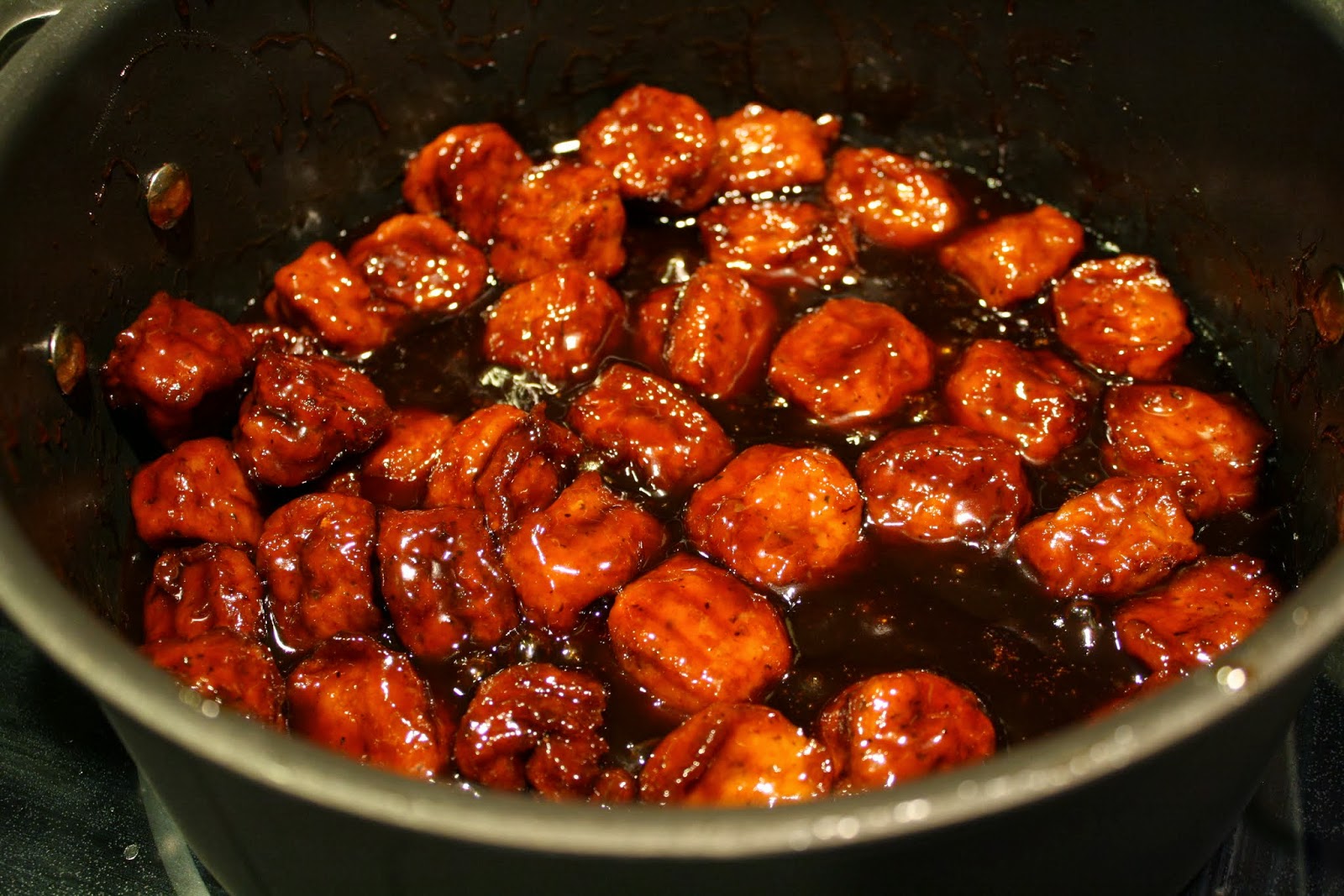 Making Mama's Kitchen Grape Jelly Turkey Meatballs