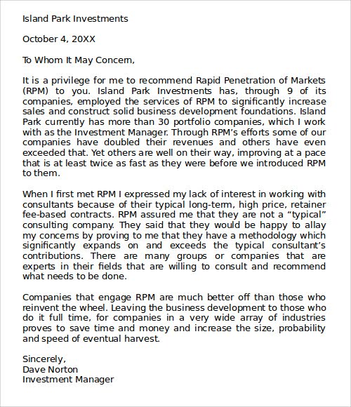 Recommendation Letter Templates