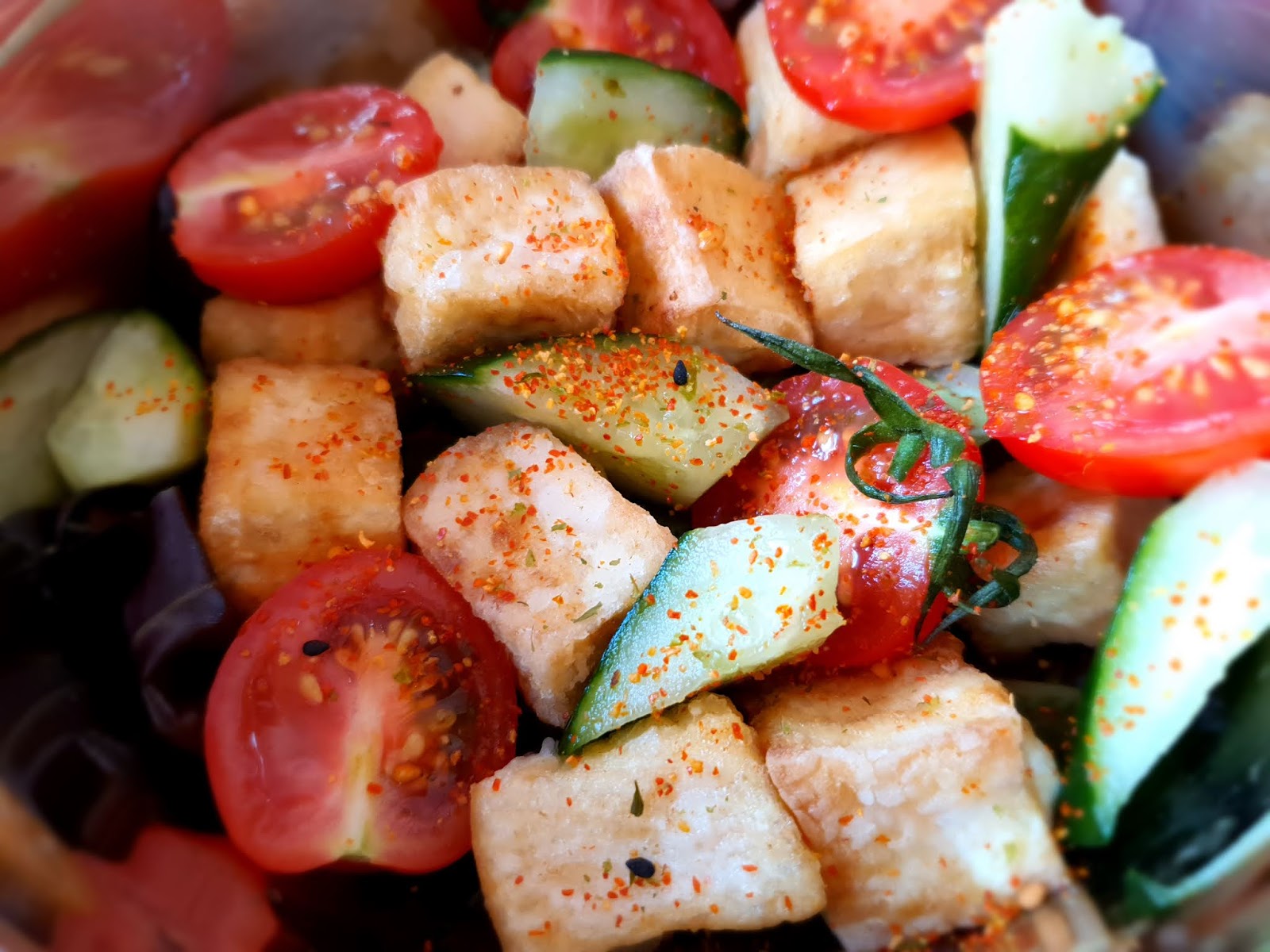 Cyndi&amp;#39;s Kitchen Treasure: Warm Fried Tofu Salad