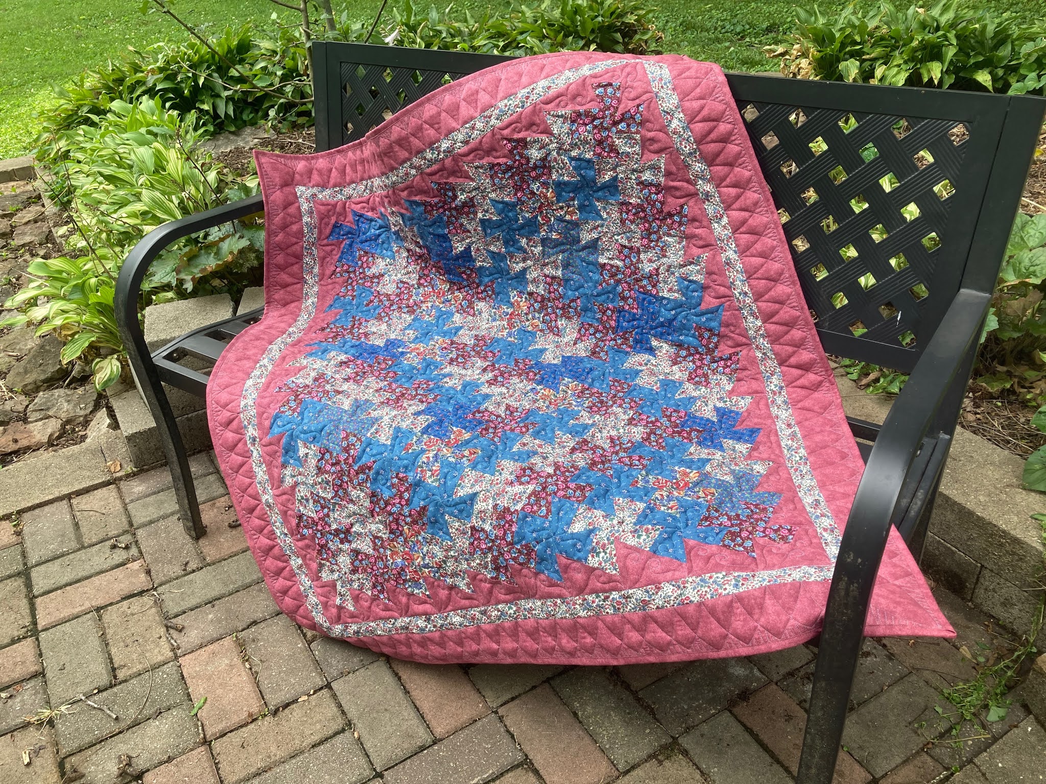 Show Me Sewing: Twister Baby Quilt in Pink and Blue Florals