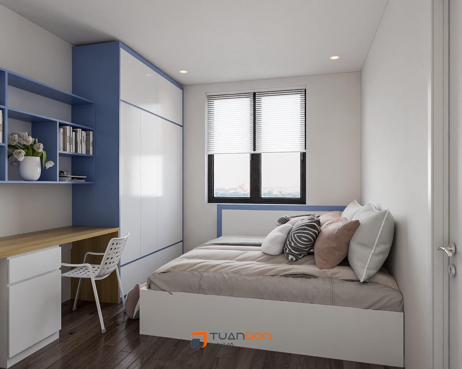Thiết kế nội thất căn hộ 2 phòng ngủ chung cư IEC Thanh Trì