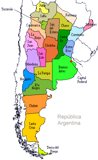 Argentina Mapa Provincias Argentinas