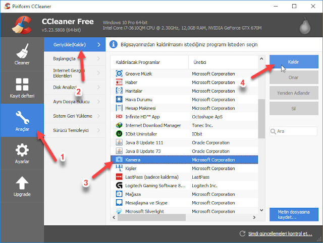 Windows uygulamaları indirme
