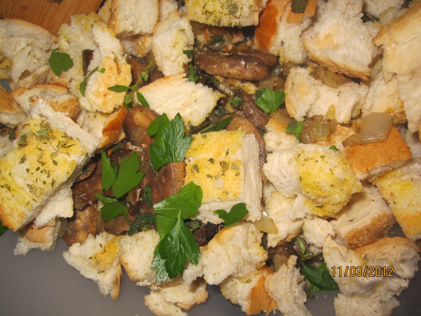 MzTeachuh's Enjoying Cooking and Gardening French Bread Stuffing With