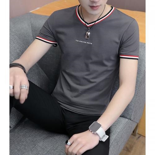 Áo thun nam ngắn tay cổ tim body thời trang cao cấp