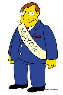 Mayor Quimby, a stereotypically corrupt public official