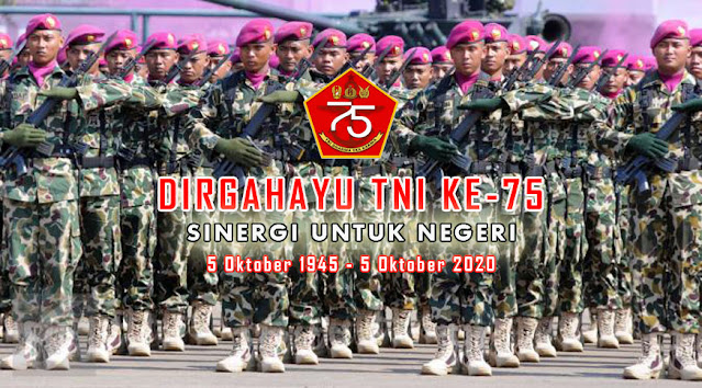 Wallpaper ucapan dirgahayu TNI ke-75 tahun 2020 terbaru