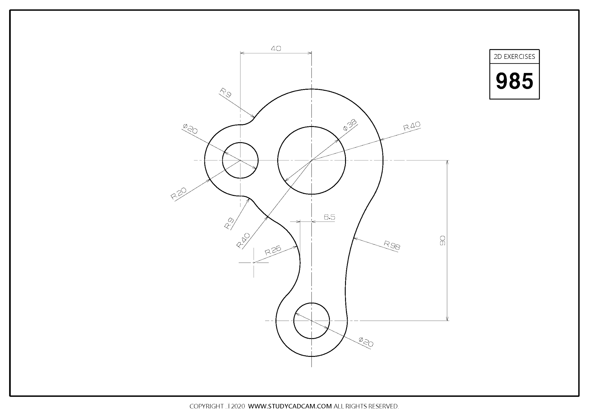 Nx 3d exercise drawings. 2d cad drawings. 2d cad exercises. Engineering exercises. Engineering exercises.