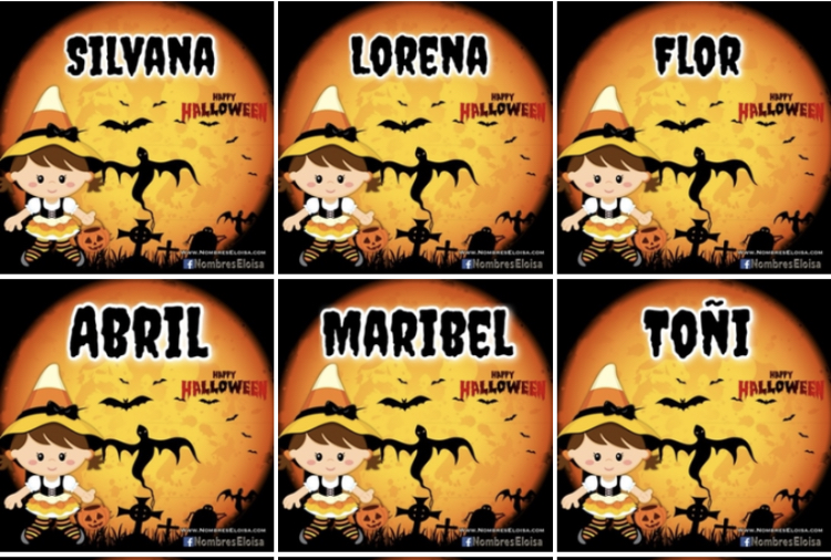 muñecas de halloween con nombres