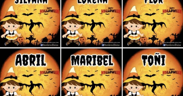 muñequitas de halloween con nombres