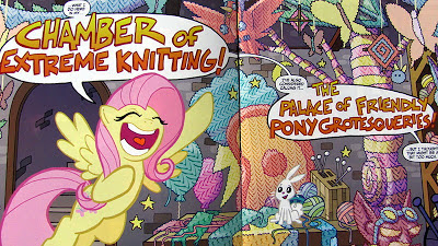 Fluttershy revels in her Chamber of Extreme Knitting