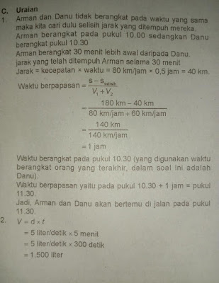 SOAL DAN JAWABAN KECEPATAN - DEBIT KELAS 5 - Berbagi Informasi