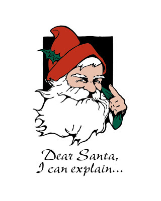 santa illustration text says dear Santa i can explain