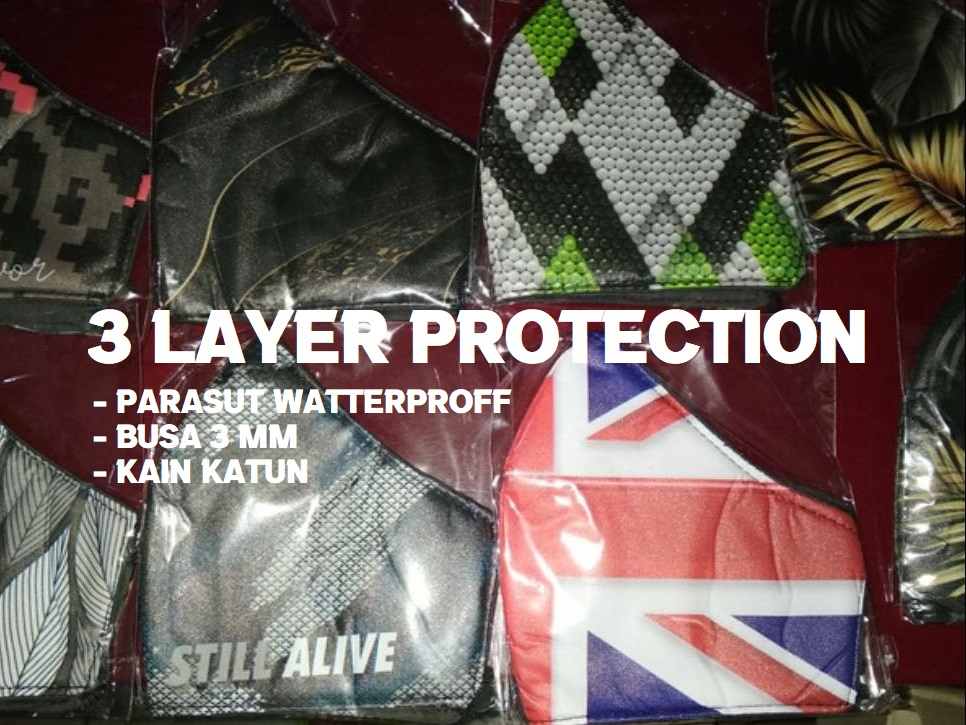 MASKER KAIN 3 PLY PONTIANAK Sablon kaos dan bordir baju
