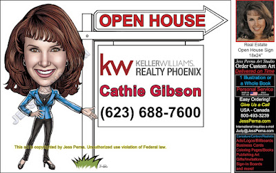 KW Open House Sign Caricature Ads