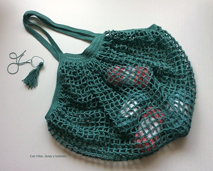 Con hilos, lanas y botones: French Market Bag