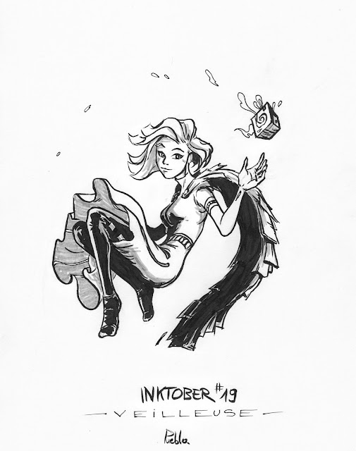 inktober fabrique character bd by lePueblo watchmen girl veilleuse