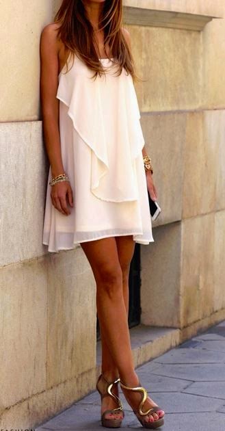 Spring fashion | Light dress with crazy shoes | Luvtolook | Virtual Styling