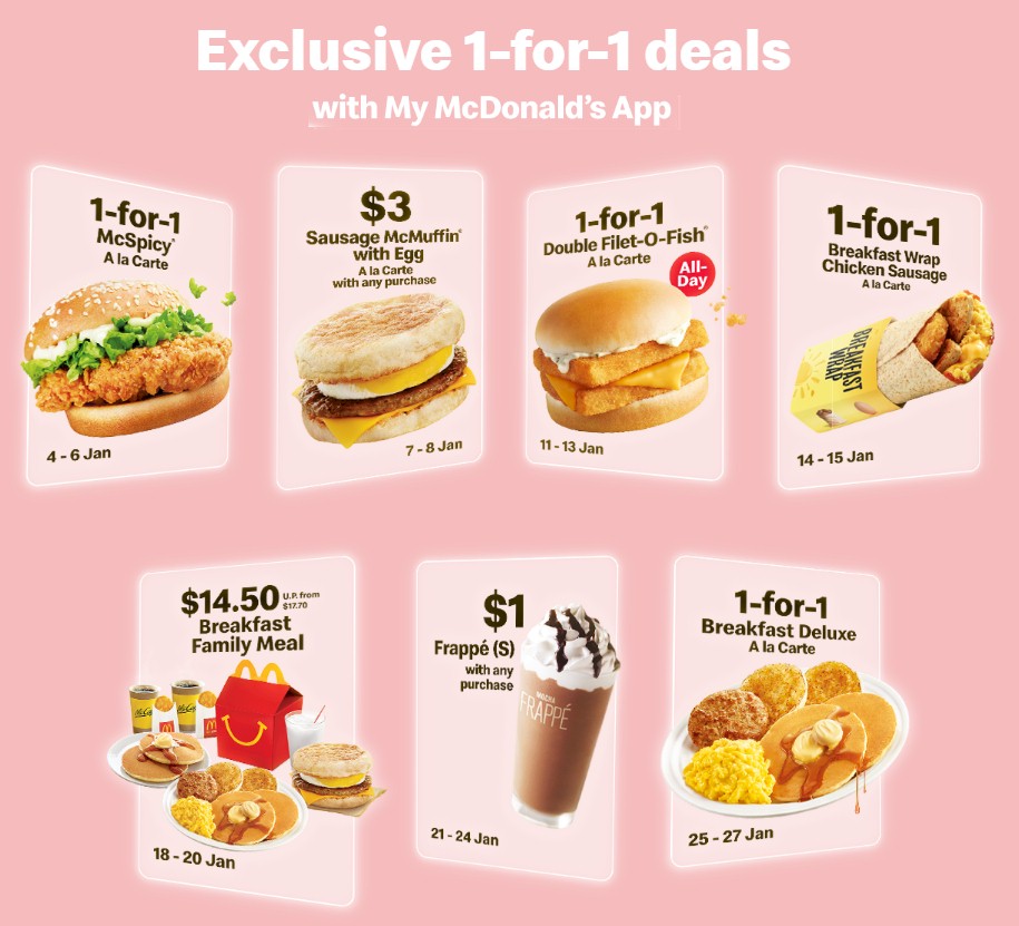 All Singapore Deals McDonalds Kicking Off The New Year With 1For1