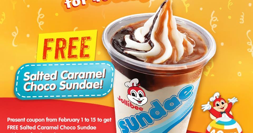Manila Shopper Jollibee FREE Salted Caramel Choco Sundae Promo