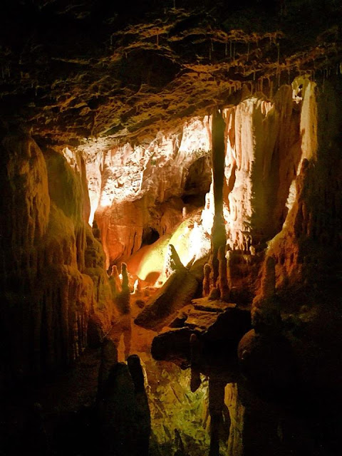 Stalagmit dan Stalaktit Postojna Cave Slovenia