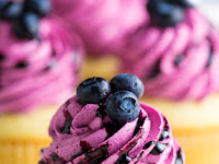 Lemon Cupcakes with Fresh Blueberry Buttercream