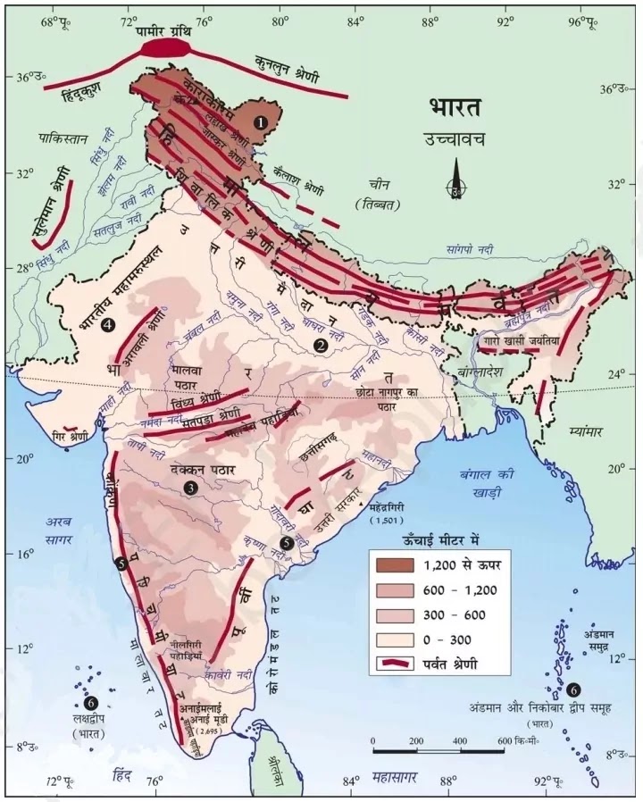 Bharat Ki Nadiyon Ka Map India River Map In Hindi - भारत की नदियों का नक्शा