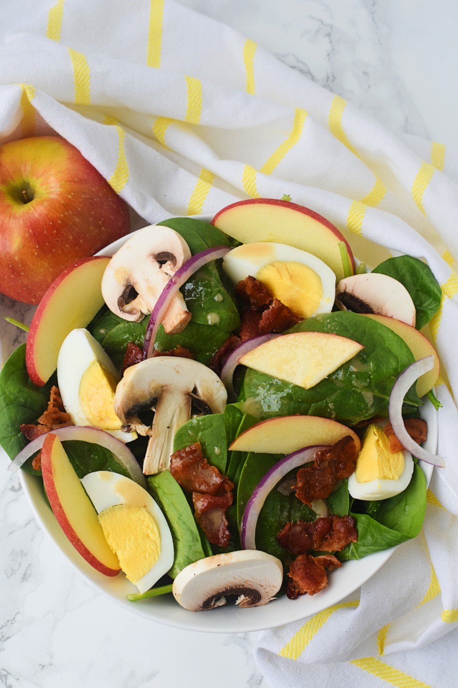 Apple Bacon Spinach Salad with Dijon Vinaigrette The Nutritionist Reviews