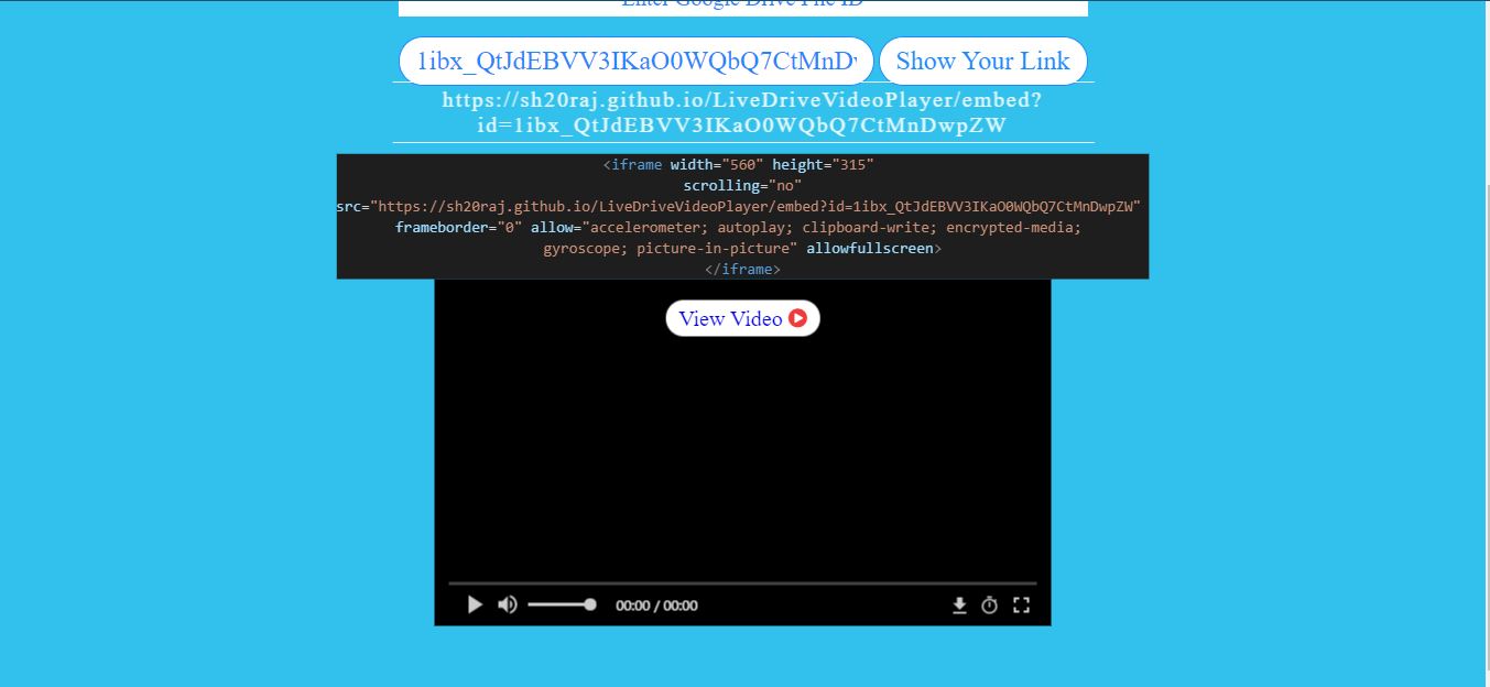 Google Drive Video Player site CodeXD India