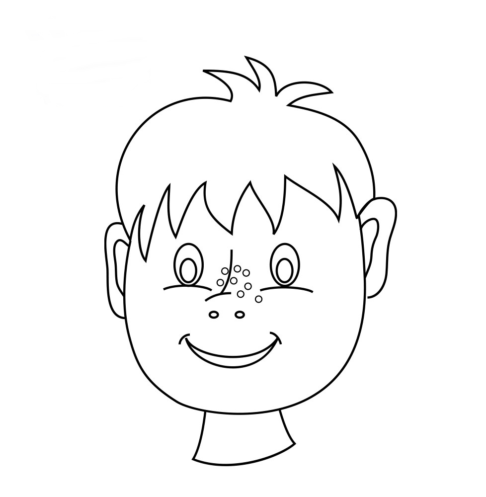 Desenhar o rosto de uma criança para colorir e imprimir