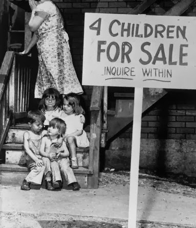 Mother putting her children up for sale