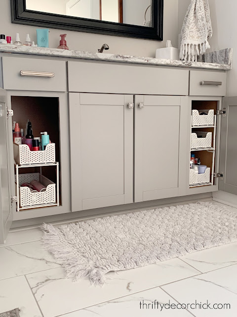 skinny metal drawers for under vanity