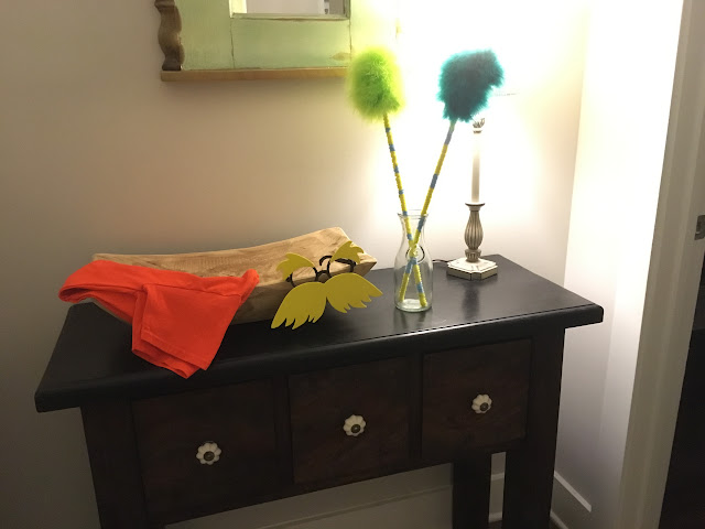 Super simple and cute Lorax costume with Truffula trees | The Lowcountry Lady