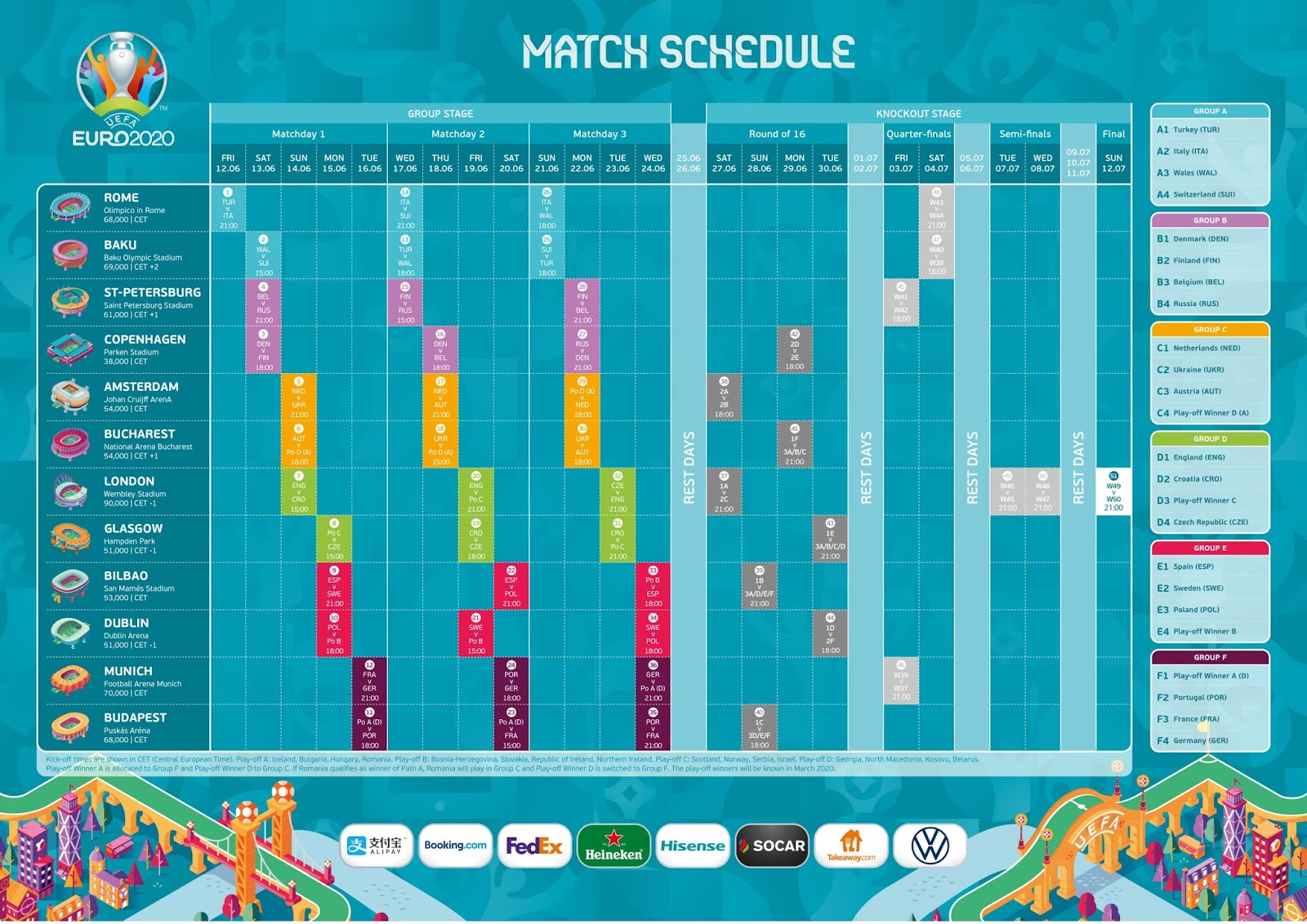 Download Jadwal Piala Eropa UEFA Euro 2020 .PDF