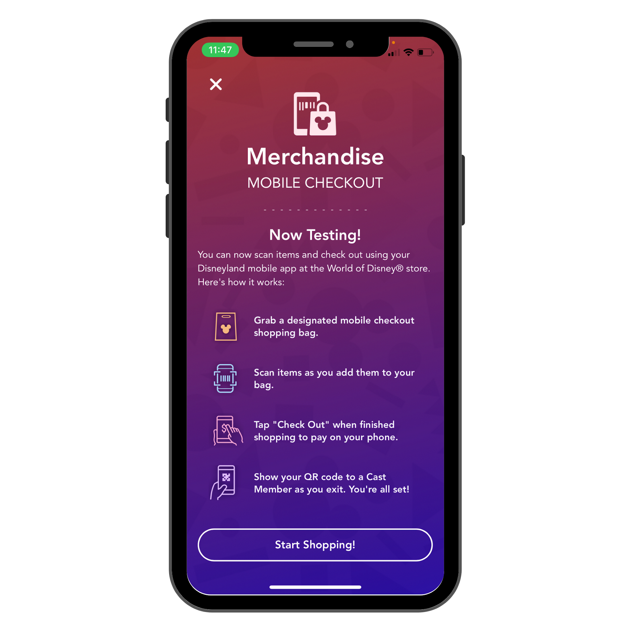 Disneyland Merchandise Mobile Checkout Gluten Free and The Mouse