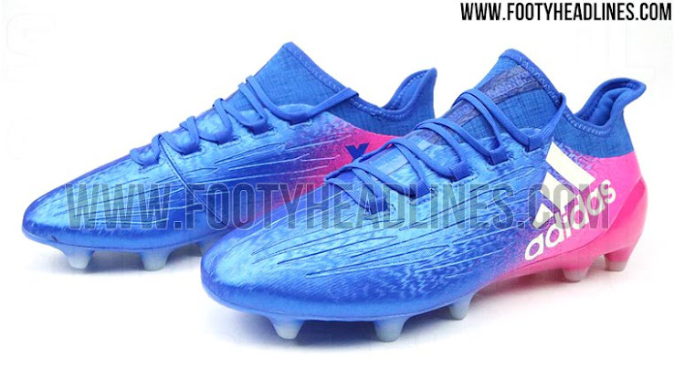 blue and pink adidas cleats