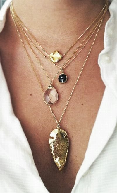 lovely layered gold necklaces, accessories
