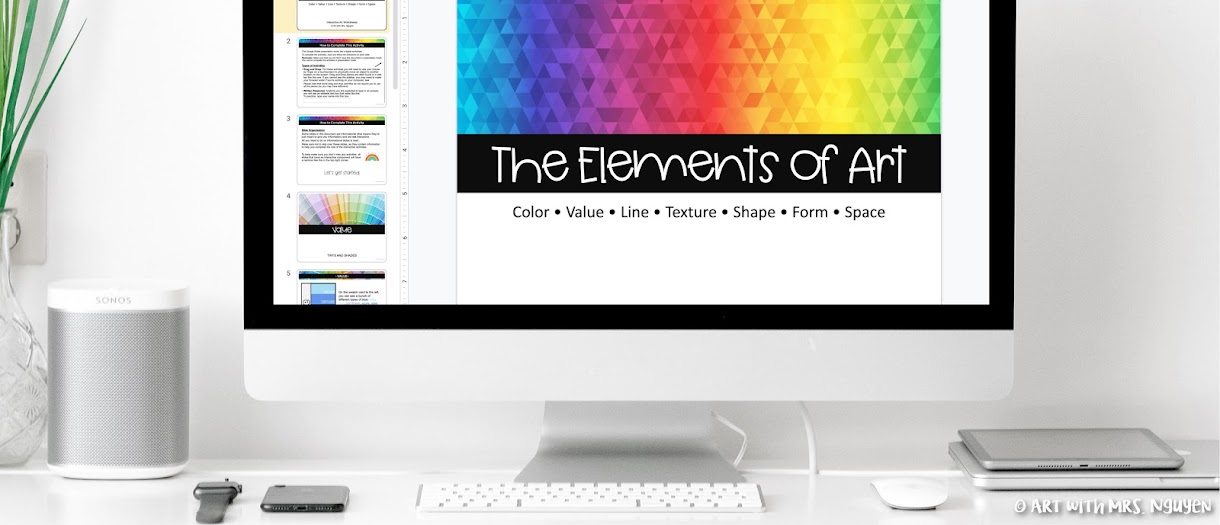 Elements of Art Interactive Worksheets for Distance Learning Art with