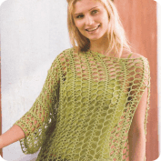 Blusa Calada Verde a Crochet o Ganchillo