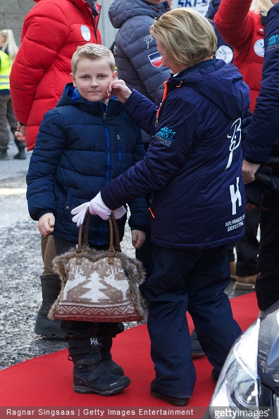  Prince Sverre Magnus of Norway and Queen Sonja of Norway attend the FIS Nordic World Cup