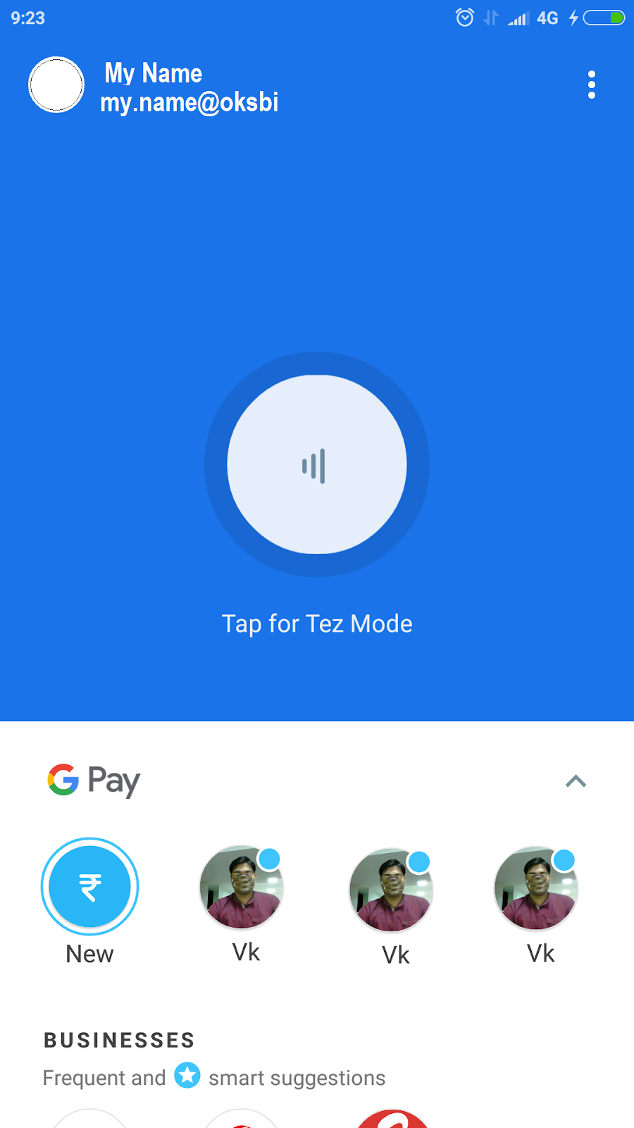 Google Pay App Refer & Earn Home Page