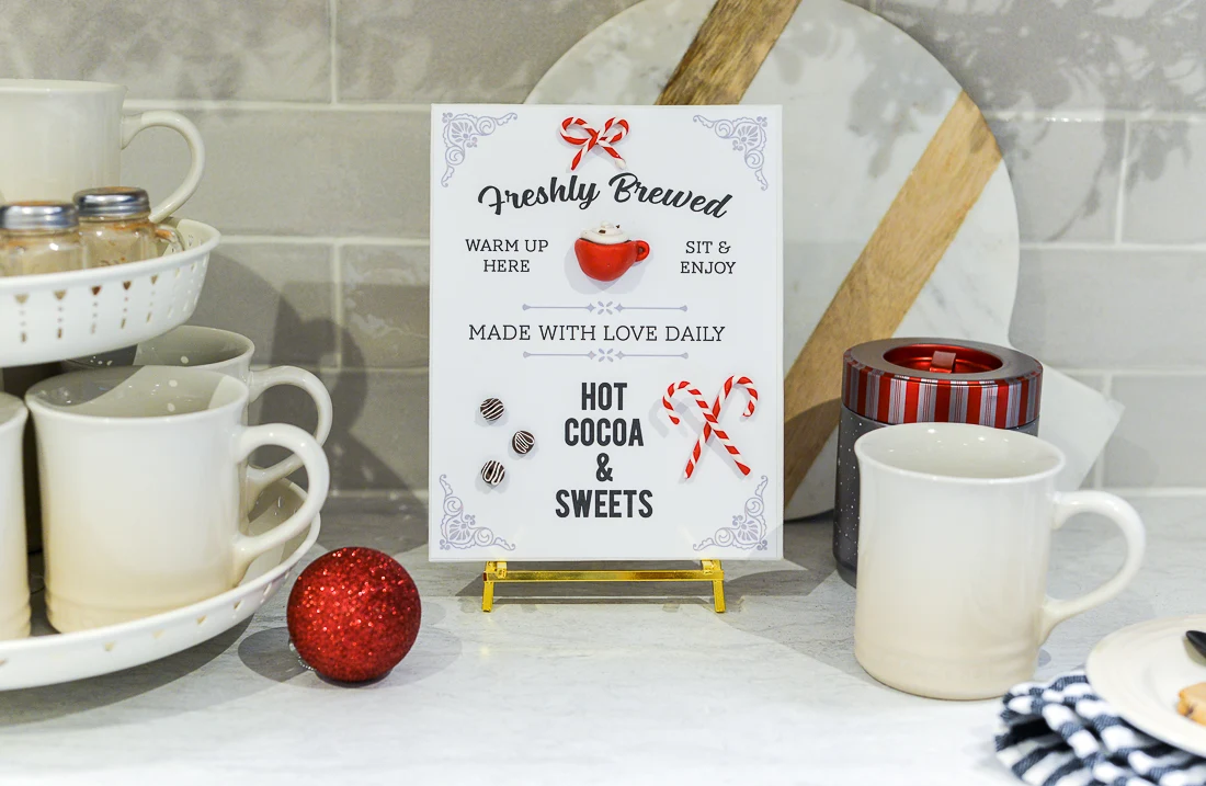 hot cocoa sign, hot cocoa sign printable, 3d hot cocoa sign