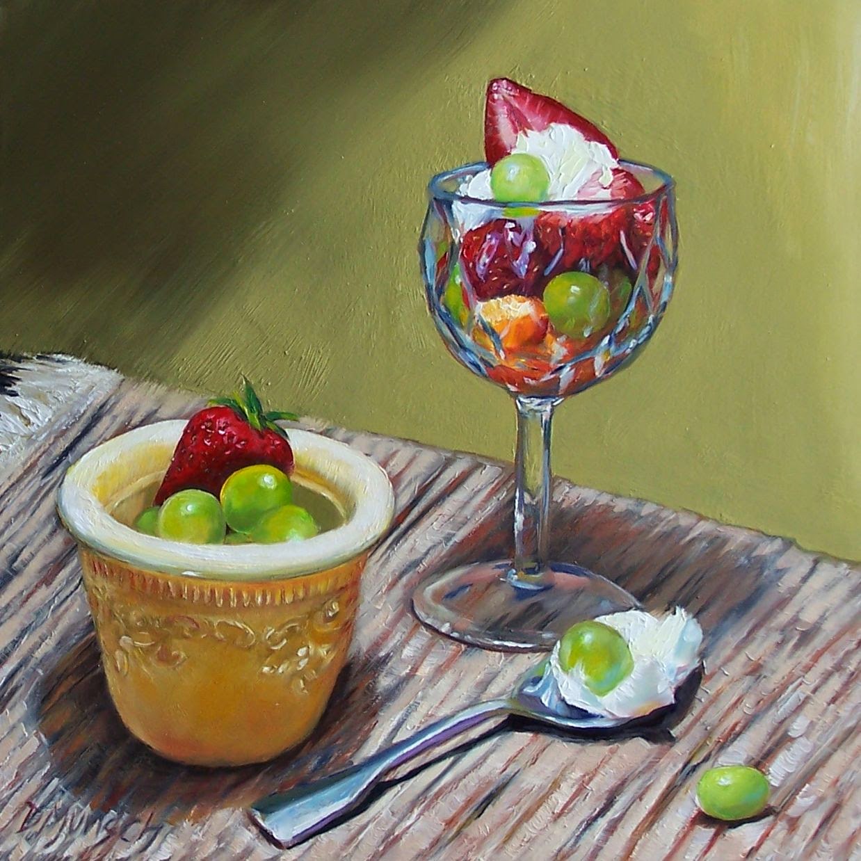 Donna Munsch Fine Art Original Oil Painting Fruit Salad
