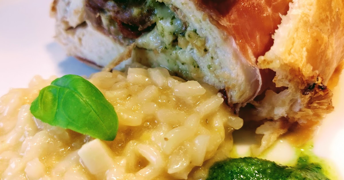 Gefülltes Hühnerfilet im Blätterteigmantel mit Zitronenrisotto und ...