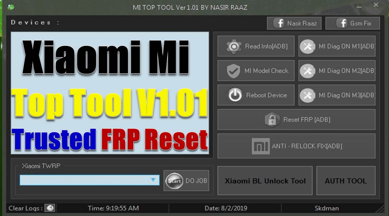Mi Top Tool V1.01 Xiaomi ADB Frp Reset Tools Without Password Download