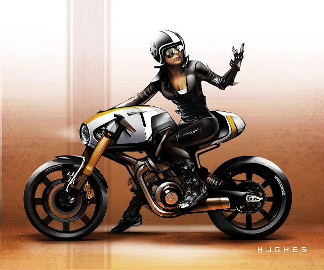 Concept Cafe Racer - Illustration Aaron Hughes
