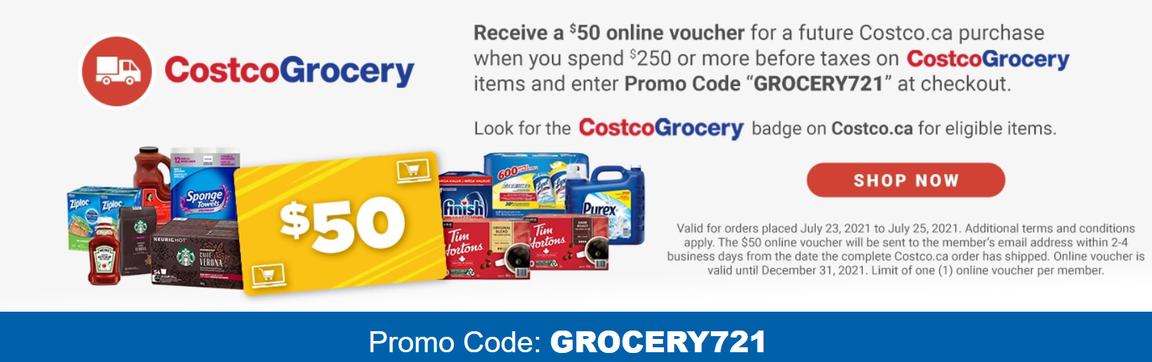 CostcoGrocery Earn a 50 online voucher